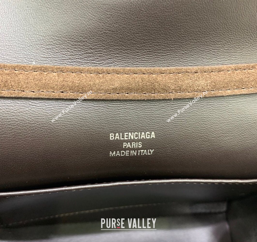 Balenciaga Rodeo Mini Handbag in dark coffee suede, aged-silver hardware 2025 78972 (JM-251120125)