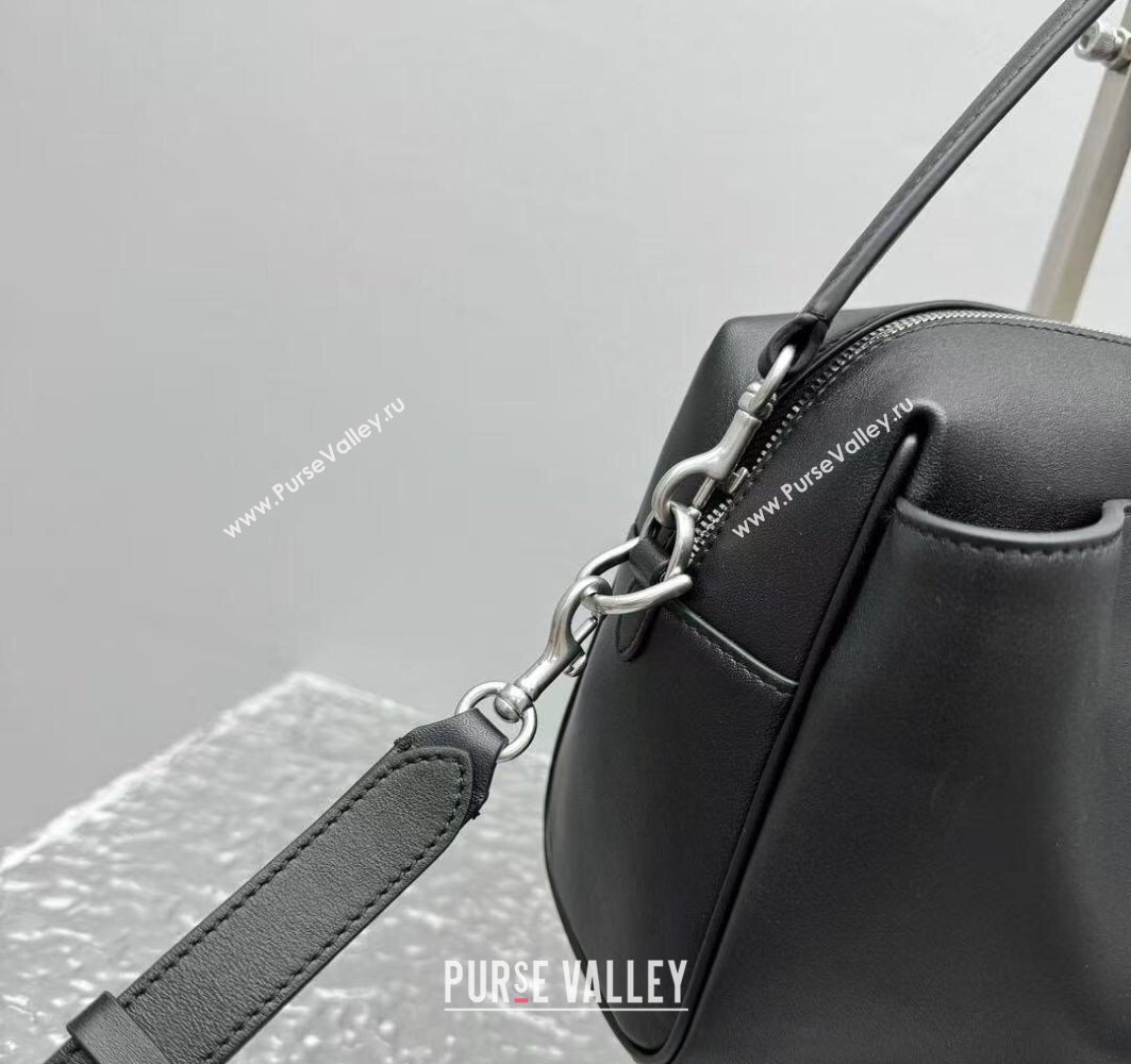 Balenciaga Mens Rodeo Camera Bag in black smooth calfskin, aged-silver hardware 2025 (JM-251120134)