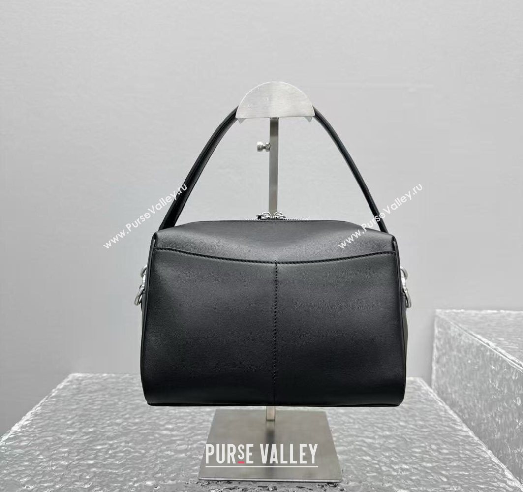 Balenciaga Mens Rodeo Camera Bag in black smooth calfskin, aged-silver hardware 2025 (JM-251120134)