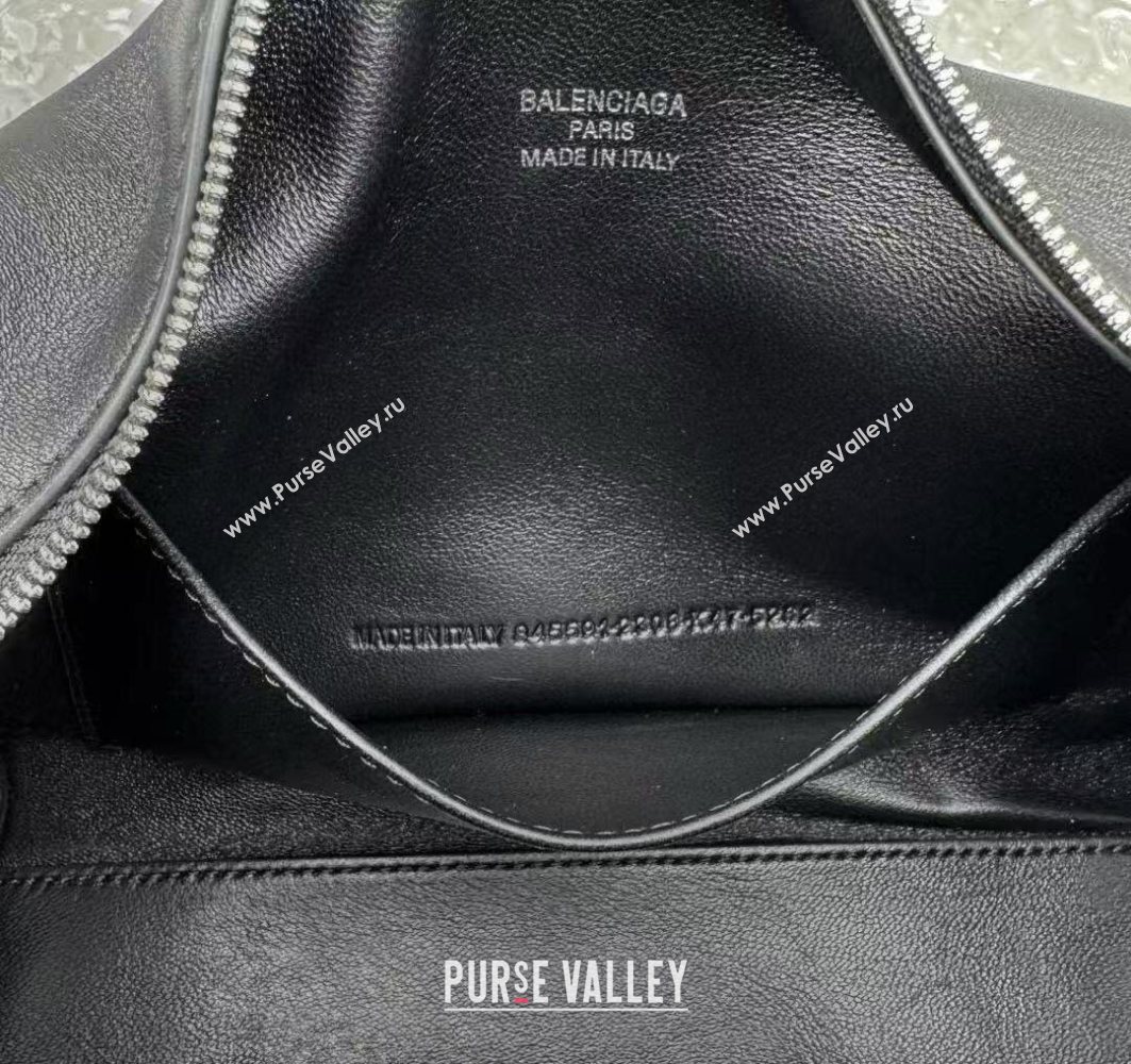 Balenciaga Mens Rodeo Camera Bag in black smooth calfskin, aged-silver hardware 2025 (JM-251120134)