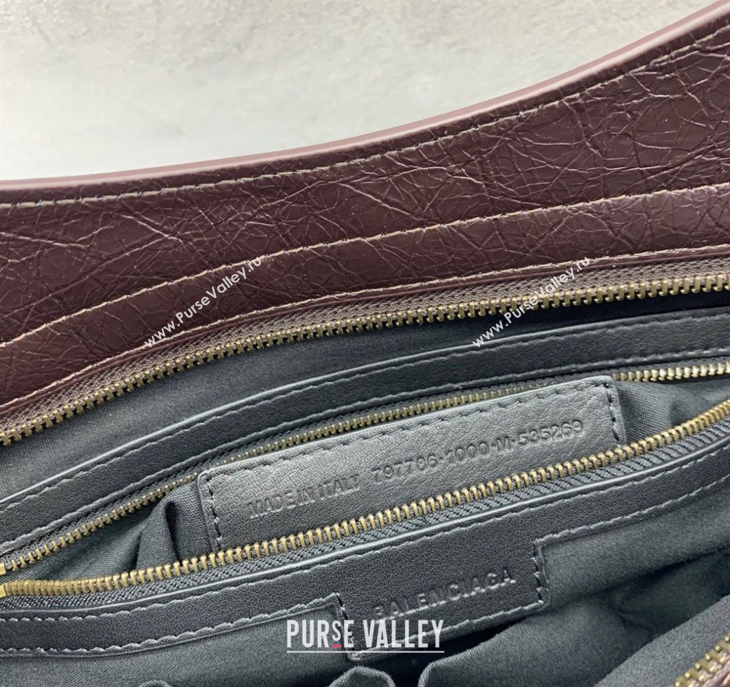 Balenciaga Le City Medium Bag in Arena Storico lambskin Coffee Brown 2025 1120 (JM-251120136)