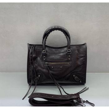 Balenciaga Le City Small Bag in Arena Storico lambskin Coffee 2025 1120 (JM-251120137)