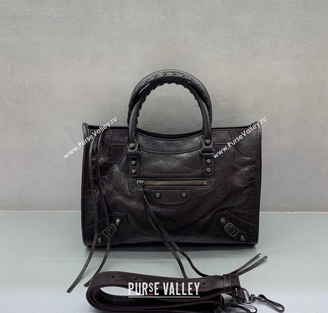 Balenciaga Le City Small Bag in Arena Storico lambskin Coffee 2025 1120 (JM-251120137)