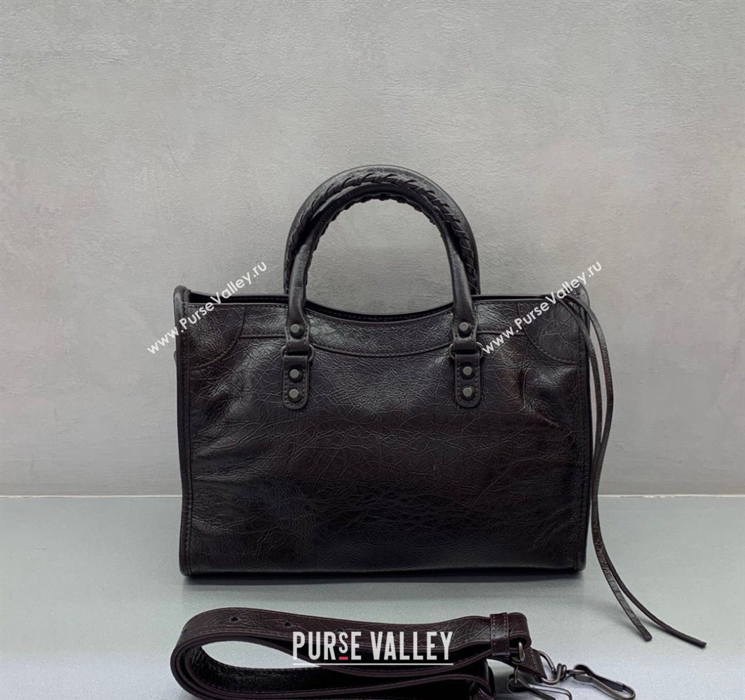 Balenciaga Le City Small Bag in Arena Storico lambskin Coffee 2025 1120 (JM-251120137)
