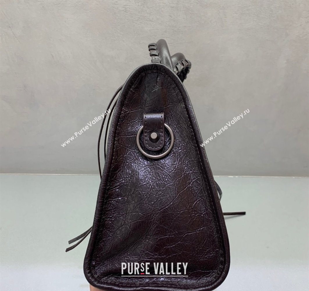 Balenciaga Le City Small Bag in Arena Storico lambskin Coffee 2025 1120 (JM-251120137)