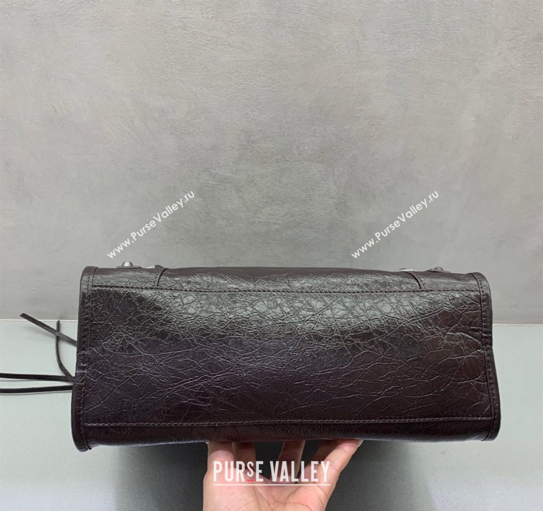 Balenciaga Le City Small Bag in Arena Storico lambskin Coffee 2025 1120 (JM-251120137)