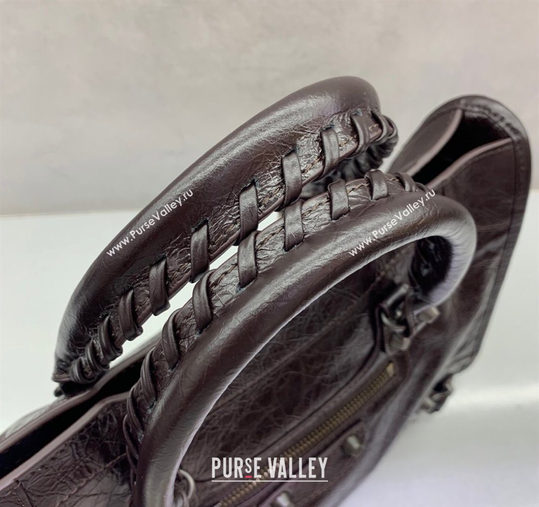 Balenciaga Le City Small Bag in Arena Storico lambskin Coffee 2025 1120 (JM-251120137)