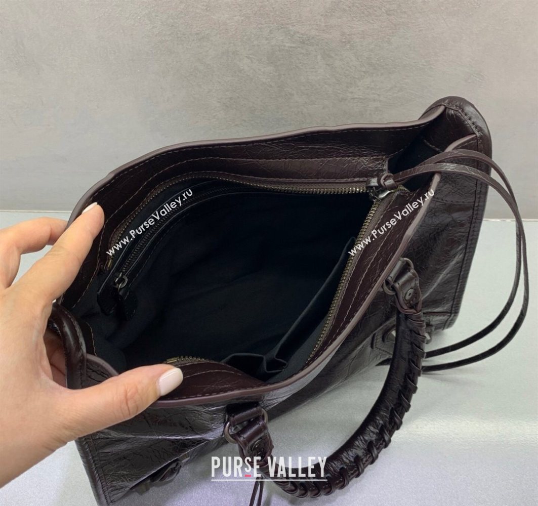 Balenciaga Le City Small Bag in Arena Storico lambskin Coffee 2025 1120 (JM-251120137)