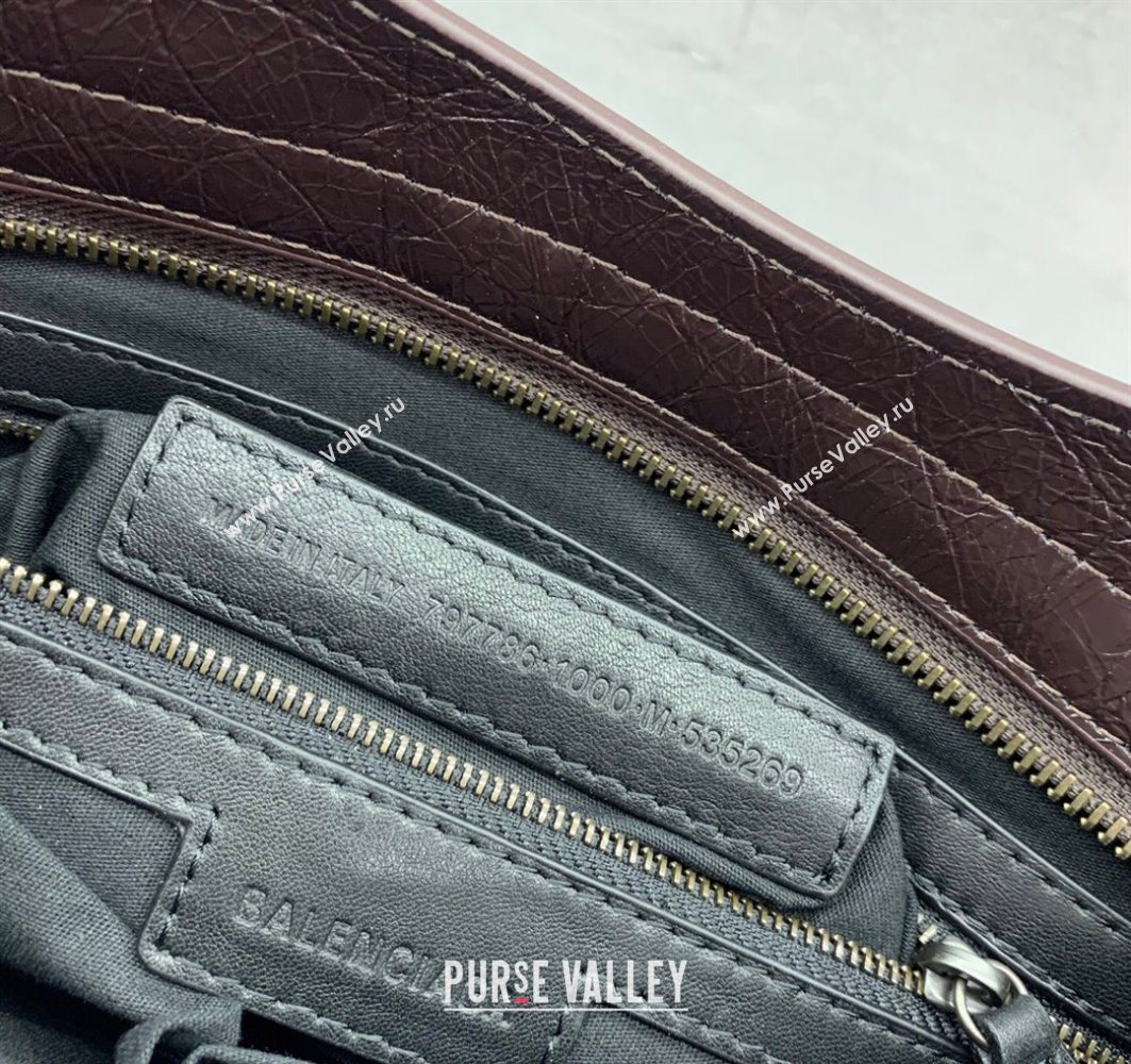 Balenciaga Le City Small Bag in Arena Storico lambskin Coffee 2025 1120 (JM-251120137)