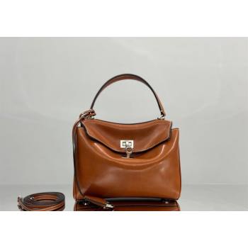 Balenciaga Rodeo Mini Handbag in tan brown smooth calfskin, aged-silver hardware 2025 78972 (JM-251120126)