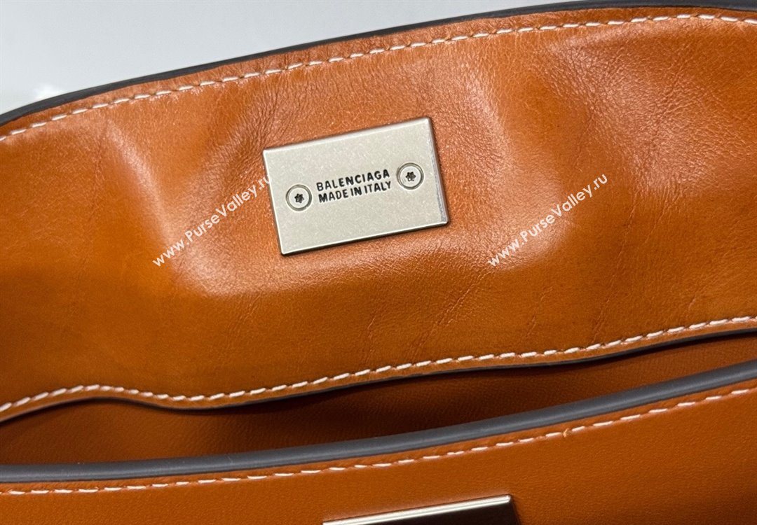 Balenciaga Rodeo Mini Handbag in tan brown smooth calfskin, aged-silver hardware 2025 78972 (JM-251120126)