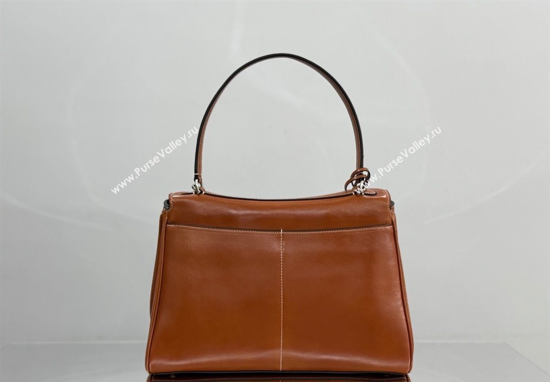 Balenciaga Rodeo Medium Handbag in tan brown smooth calfskin, aged-silver hardware 2025 78972 (JM-251120129)