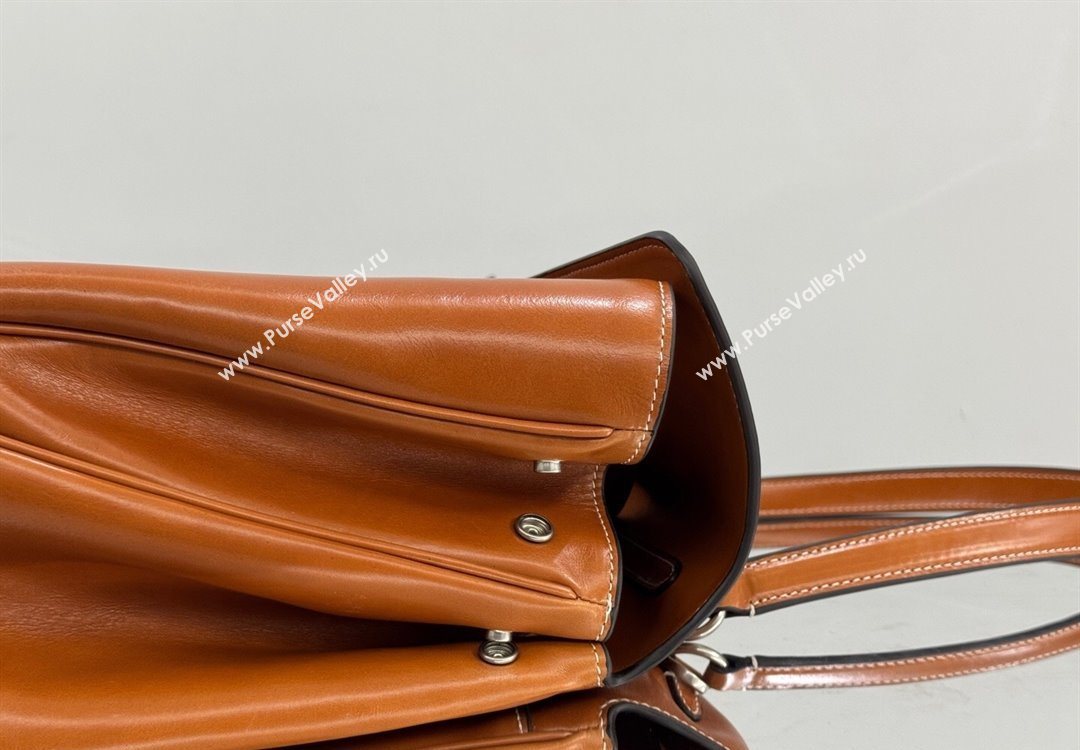 Balenciaga Rodeo Large Handbag in tan brown smooth calfskin, aged-silver hardware 2025 78972 (JM-251120130)