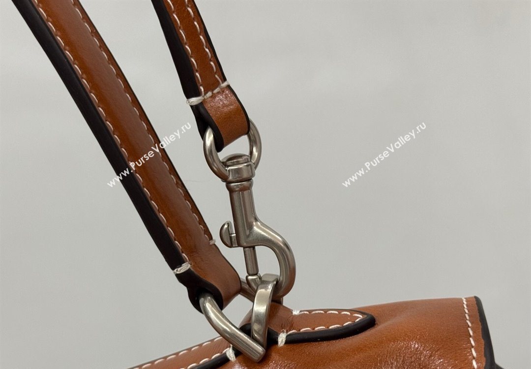 Balenciaga Rodeo Large Handbag in tan brown smooth calfskin, aged-silver hardware 2025 78972 (JM-251120130)