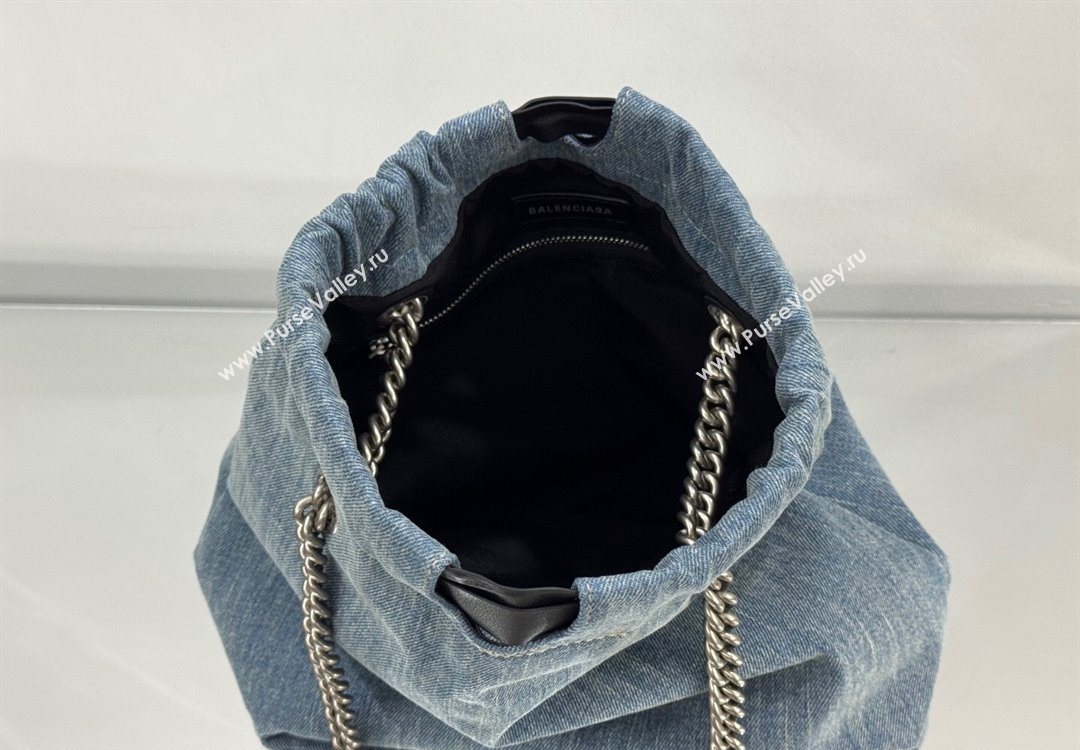 Balenciaga Small Crush Tote Bag in Denim 742941 Blue 2025 0305 (JM-251120140)