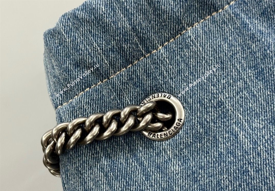 Balenciaga Small Crush Tote Bag in Denim 742941 Blue 2025 0305 (JM-251120140)