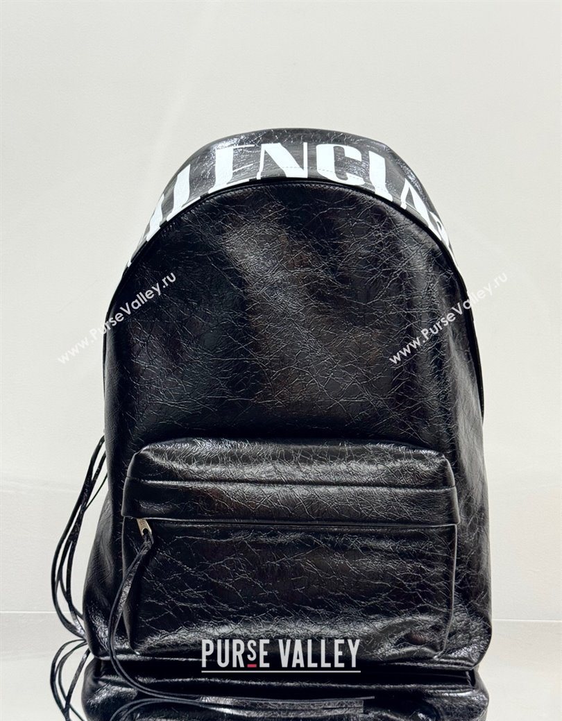 Balenciaga Explorer Backpack Bag in Black Arena Lambskin with Letters Print 2025105 (JM-251120142)