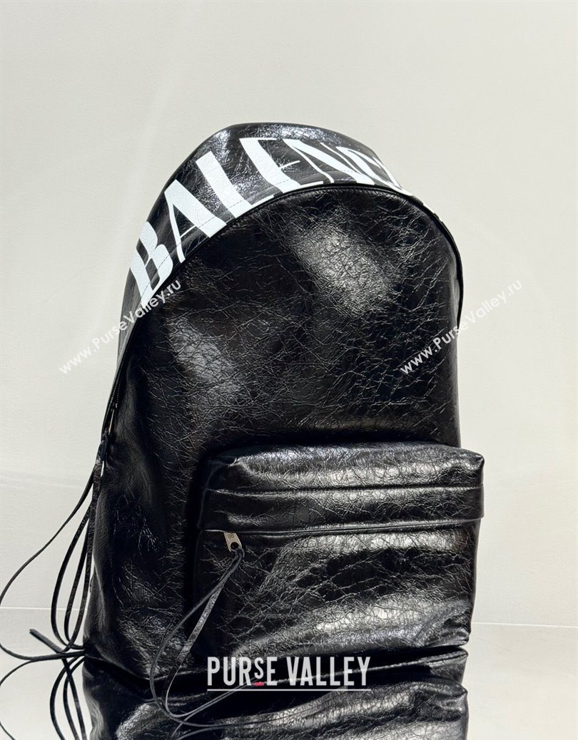 Balenciaga Explorer Backpack Bag in Black Arena Lambskin with Letters Print 2025105 (JM-251120142)