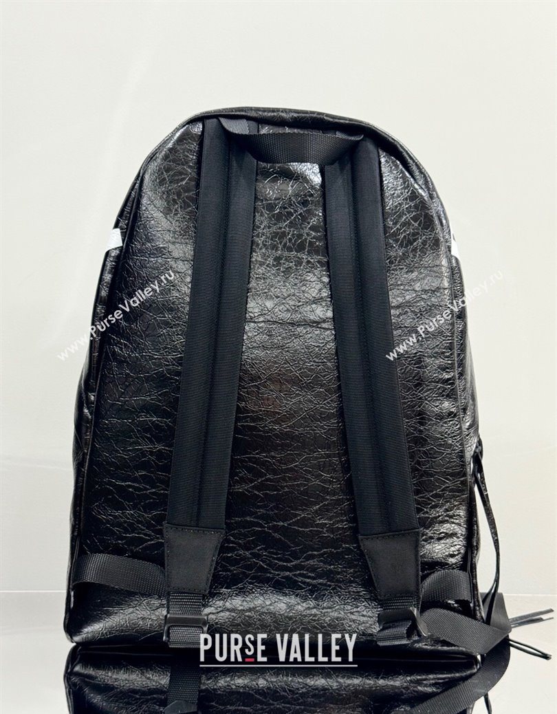 Balenciaga Explorer Backpack Bag in Black Arena Lambskin with Letters Print 2025105 (JM-251120142)