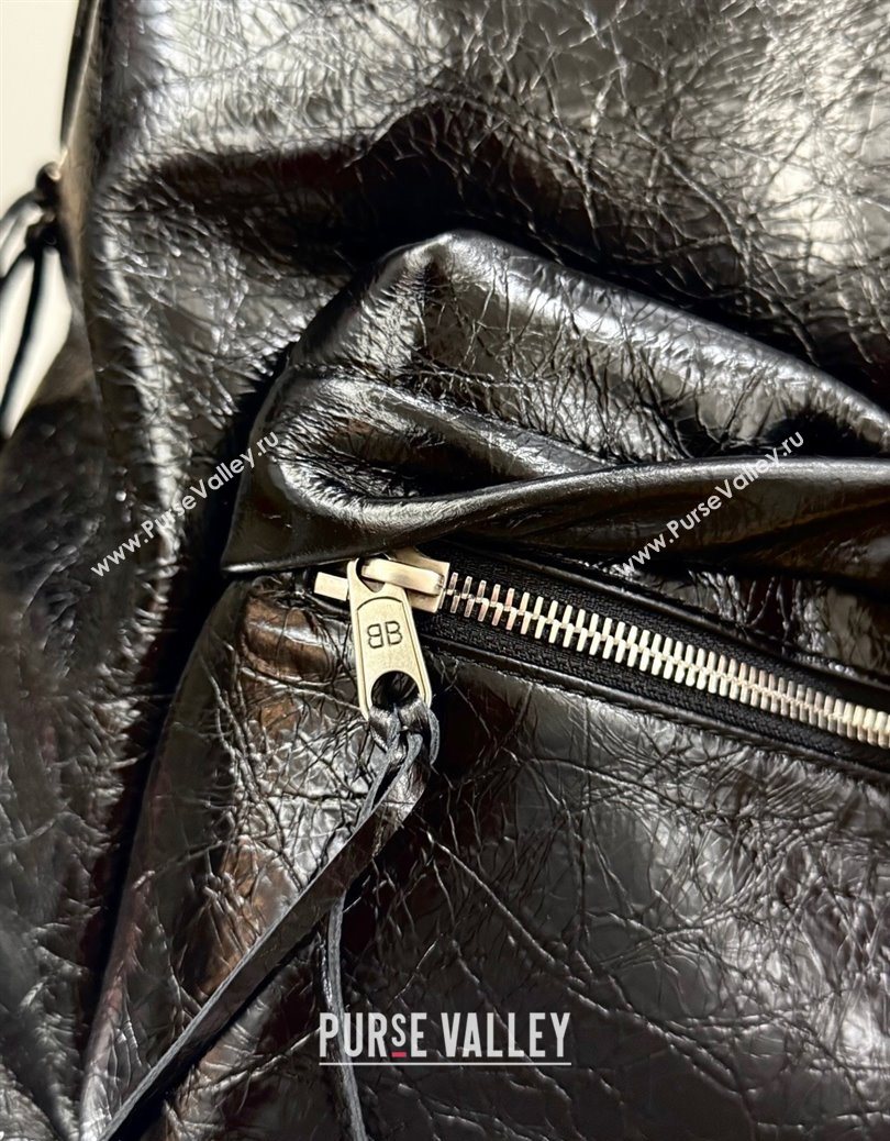 Balenciaga Explorer Backpack Bag in Black Arena Lambskin with Letters Print 2025105 (JM-251120142)