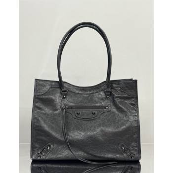 Balenciaga Le City Tote Bag Medium in Arena Storico Lambskin Grey 2025 1029 (JM-251120109)