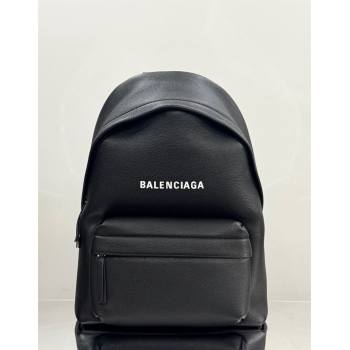 Balenciaga Everyday Backpack Bag in Black Litchee Grained Leather 2025105A (JM-251120145)