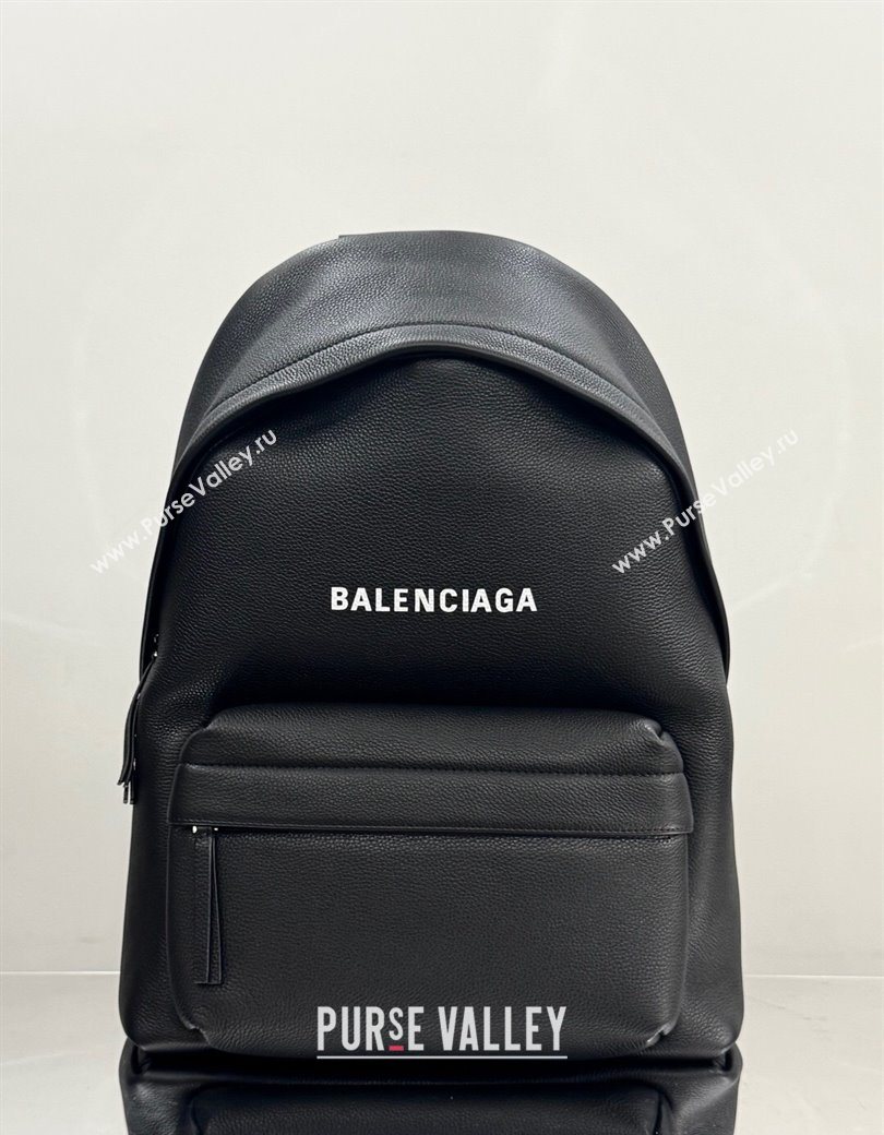 Balenciaga Everyday Backpack Bag in Black Litchee Grained Leather 2025105A (JM-251120145)