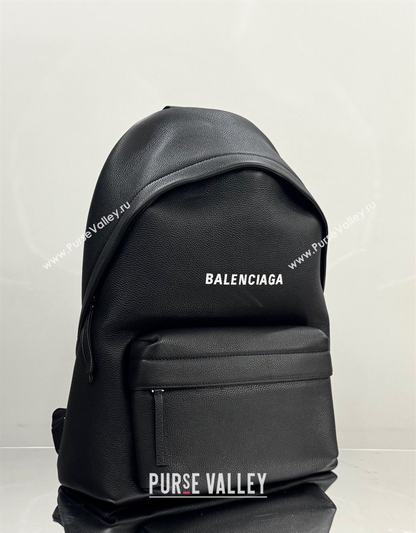 Balenciaga Everyday Backpack Bag in Black Litchee Grained Leather 2025105A (JM-251120145)