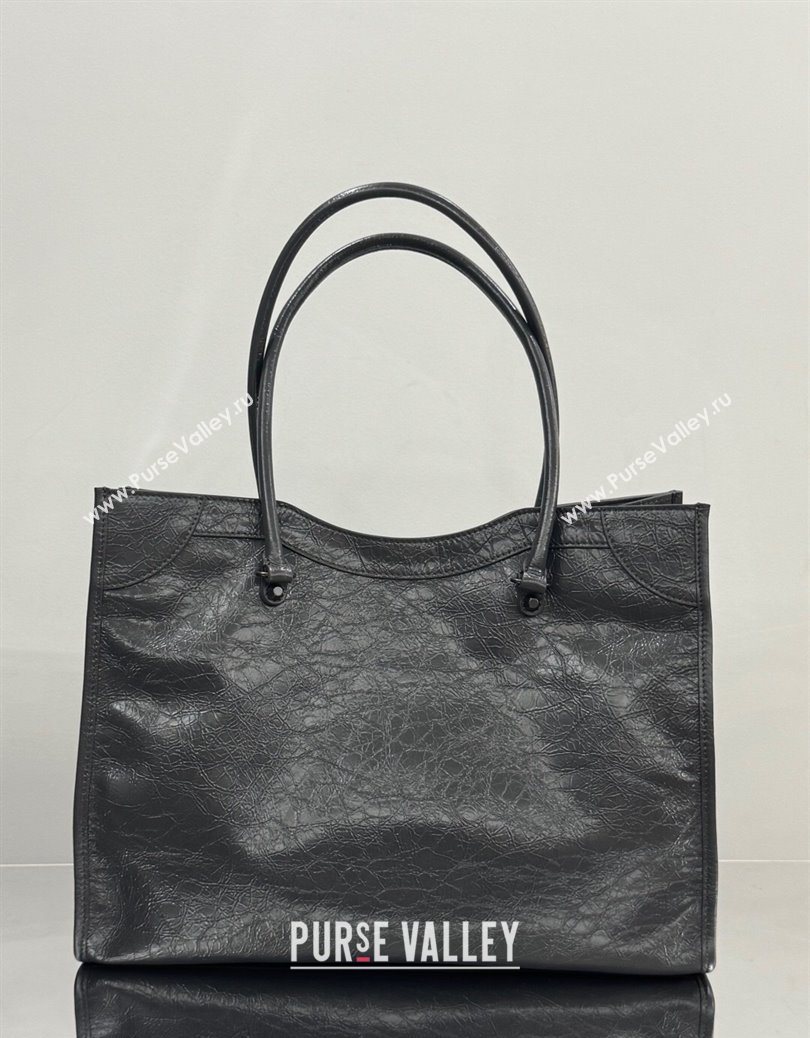 Balenciaga Le City Tote Bag Medium in Arena Storico Lambskin Grey 2025 1029 (JM-251120109)