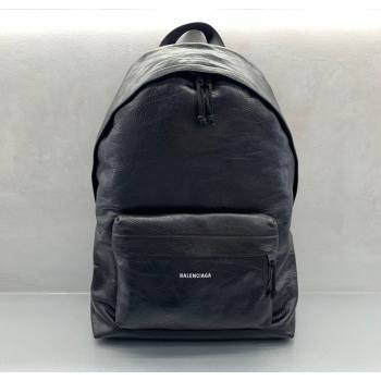 Balenciaga Calfskin Leather Backpack Bag Black 2025 1120 (JM-251120146)