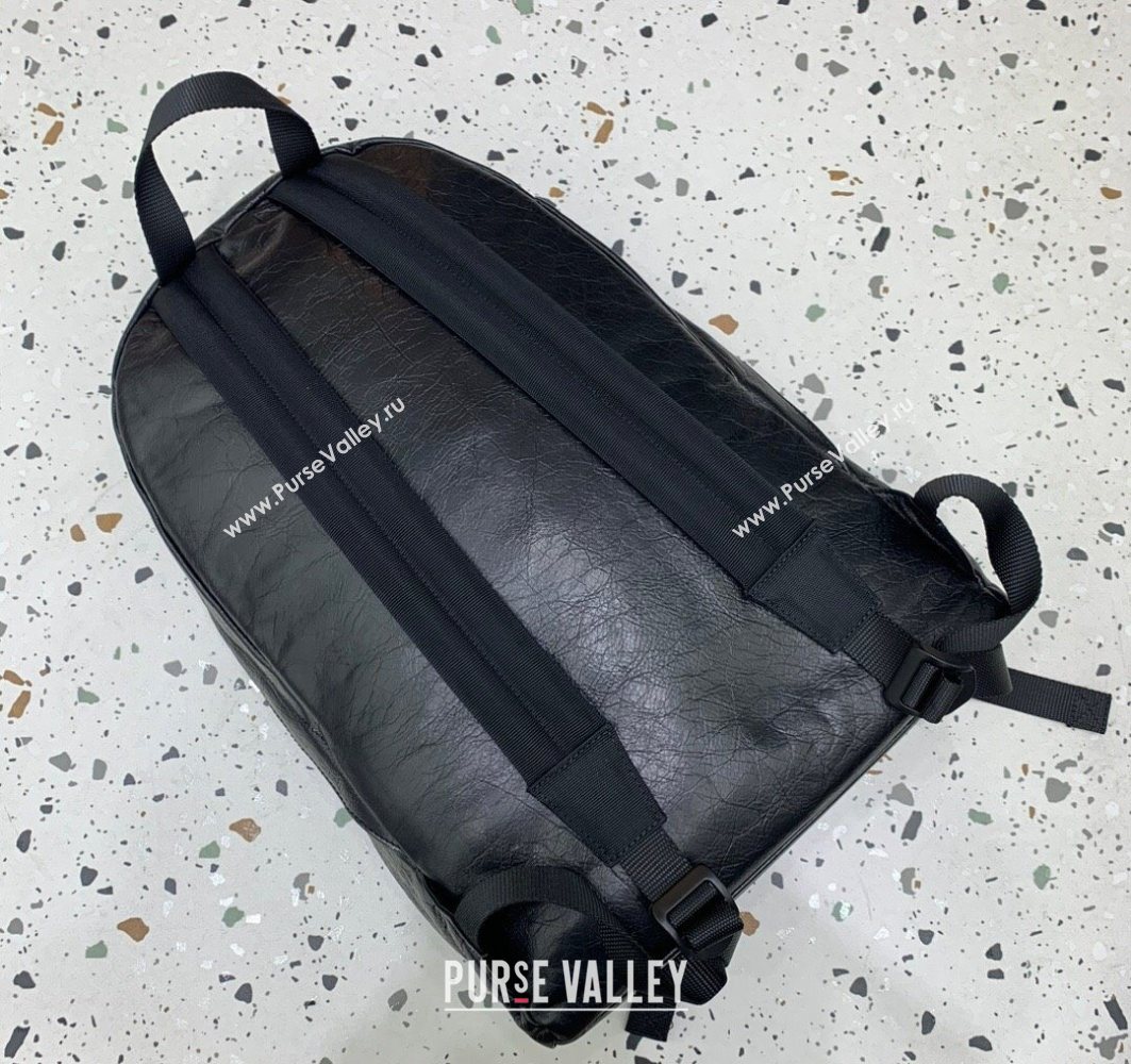 Balenciaga Calfskin Leather Backpack Bag Black 2025 1120 (JM-251120146)