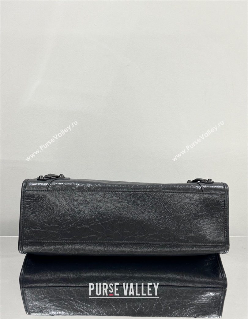 Balenciaga Le City Tote Bag Medium in Arena Storico Lambskin Grey 2025 1029 (JM-251120109)