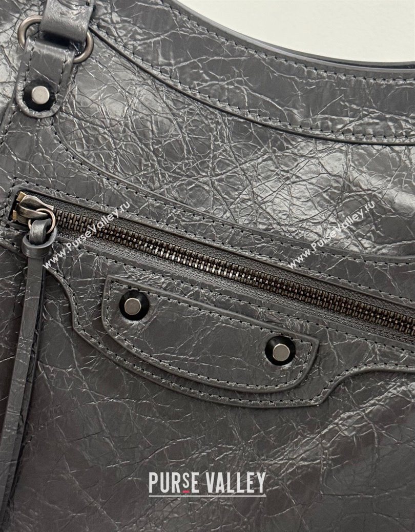 Balenciaga Le City Tote Bag Medium in Arena Storico Lambskin Grey 2025 1029 (JM-251120109)