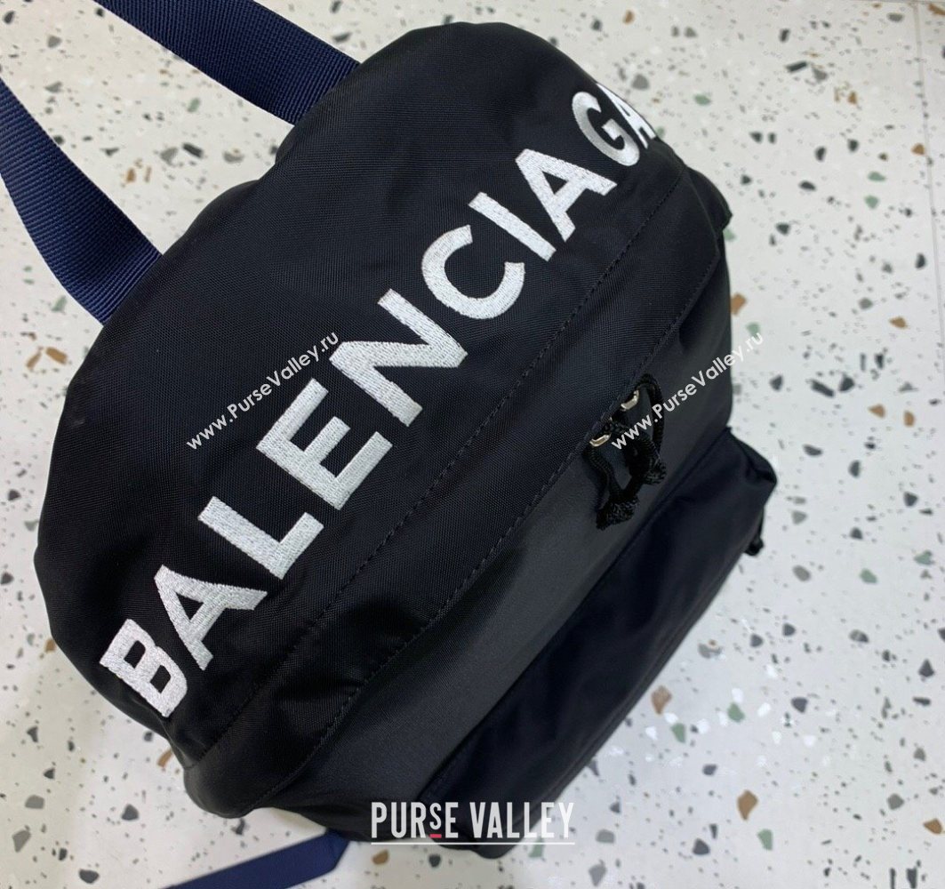 Balenciaga Explorer Fabric Backpack Bag Black/Blue Strap 2025 (JM-251120153)