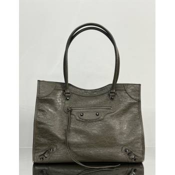 Balenciaga Le City Tote Bag Medium in Arena Storico Lambskin Army Green 2025 1029 (JM-251120110)