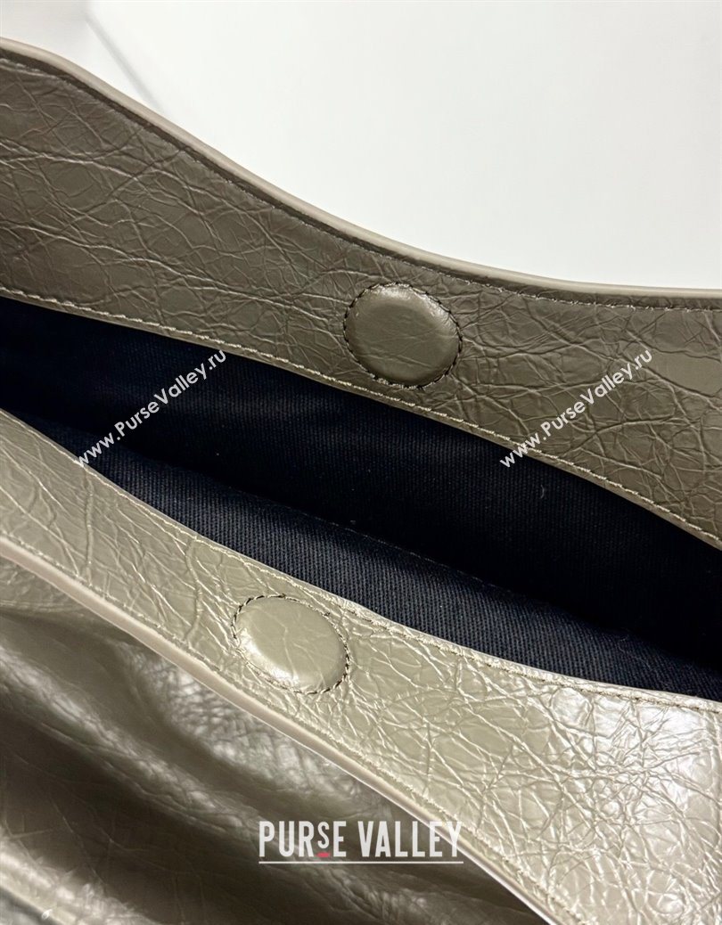 Balenciaga Le City Tote Bag Medium in Arena Storico Lambskin Army Green 2025 1029 (JM-251120110)