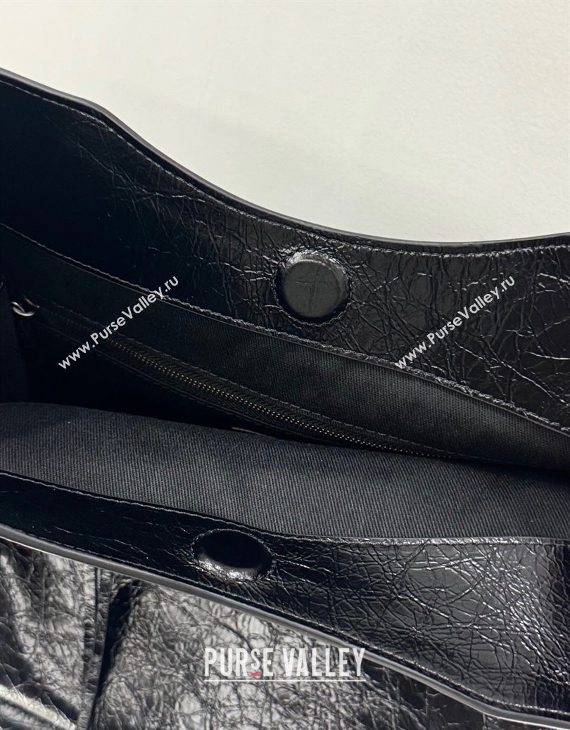 Balenciaga Le City Tote Bag Medium in Arena Storico Lambskin Black 2025 1029 (JM-251120111)