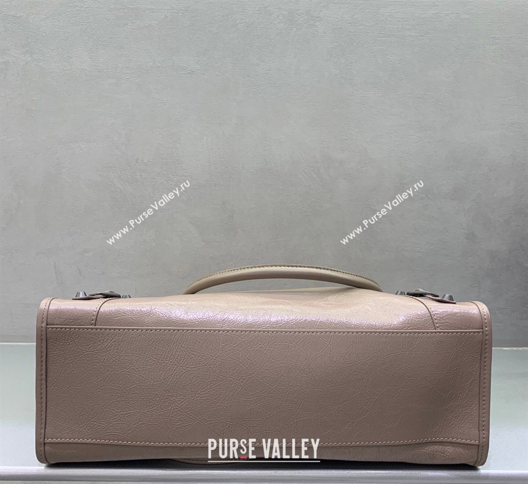 Balenciaga Le City Tote Bag Medium in Arena Storico Lambskin Apricot 2026 0122 (JM-260122013)