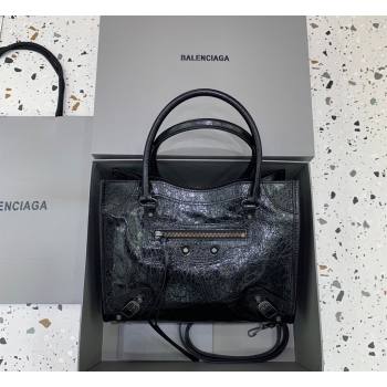 Balenciaga Le City Tote Bag Small in Arena Storico Lambskin Black 2026 0122 (JM-260122014)