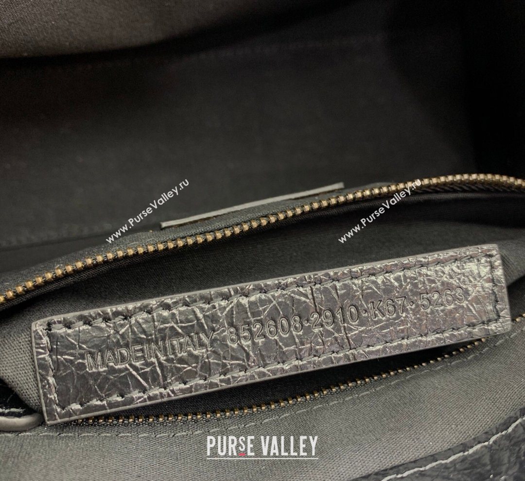 Balenciaga Le City Tote Bag Small in Arena Storico Lambskin Black 2026 0122 (JM-260122014)