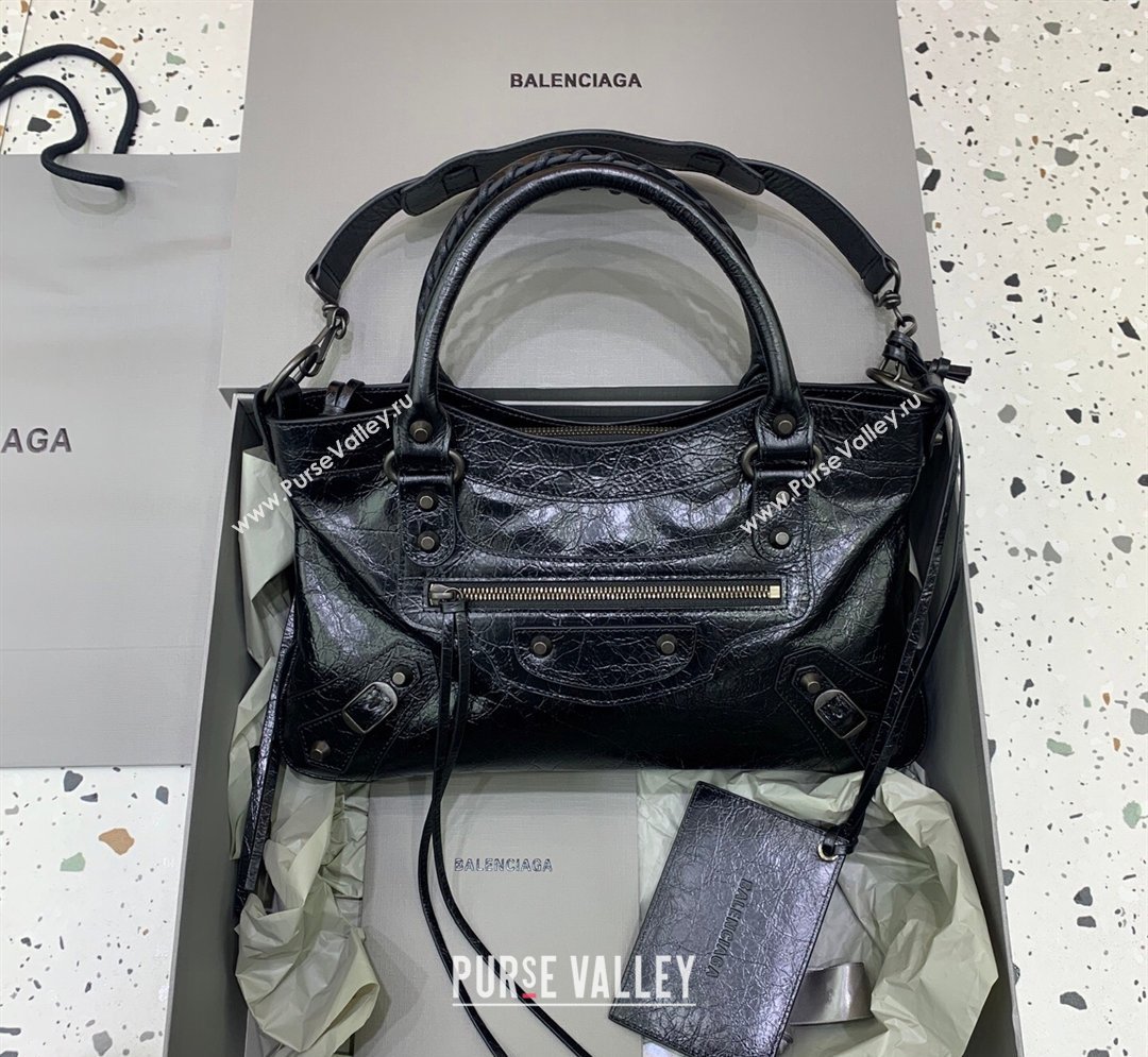 Balenciaga Le City First Bag in Arena lambskin, brass hardware Black 2026 0122 (JM-260122016)