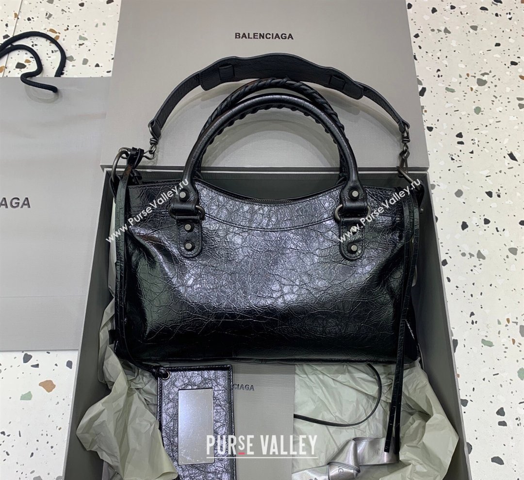 Balenciaga Le City First Bag in Arena lambskin, brass hardware Black 2026 0122 (JM-260122016)