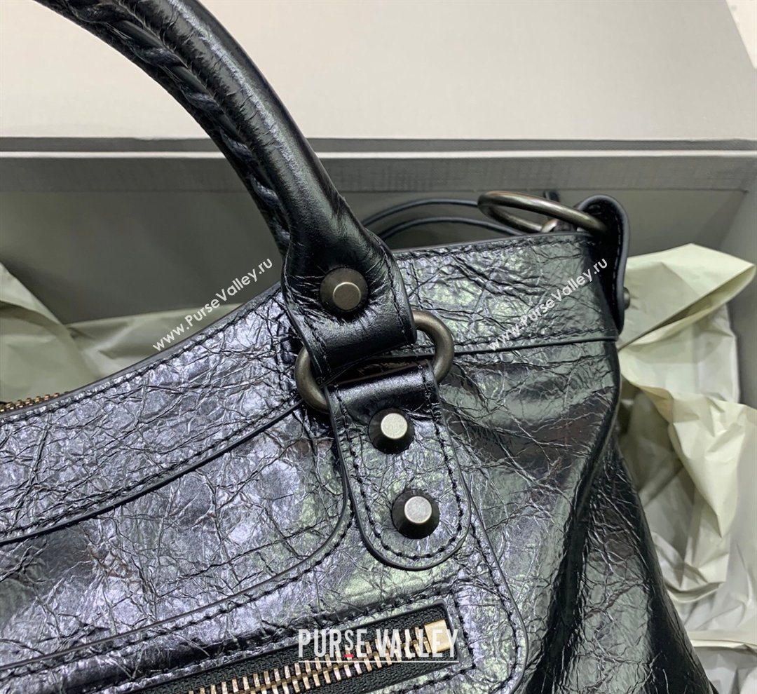 Balenciaga Le City First Bag in Arena lambskin, brass hardware Black 2026 0122 (JM-260122016)