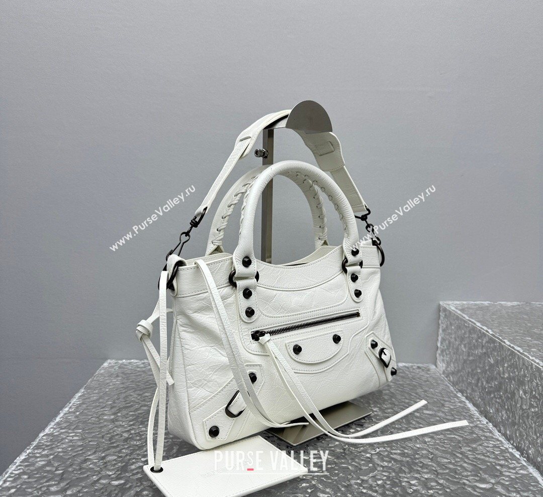 Balenciaga Le City First Bag in Arena lambskin, brass hardware White 2026 0122 (JM-260122017)