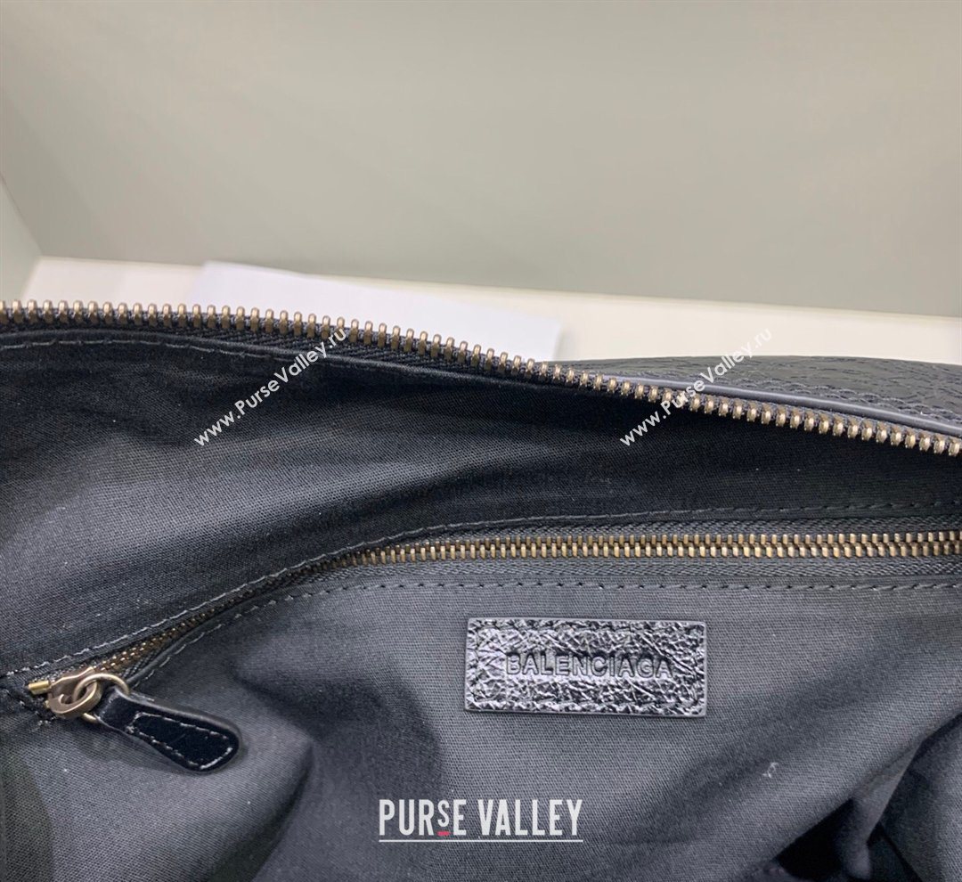 Balenciaga Le City Hobo Bag Medium in black Arena lambskin, brass hardware 2026 (JM-260122003)