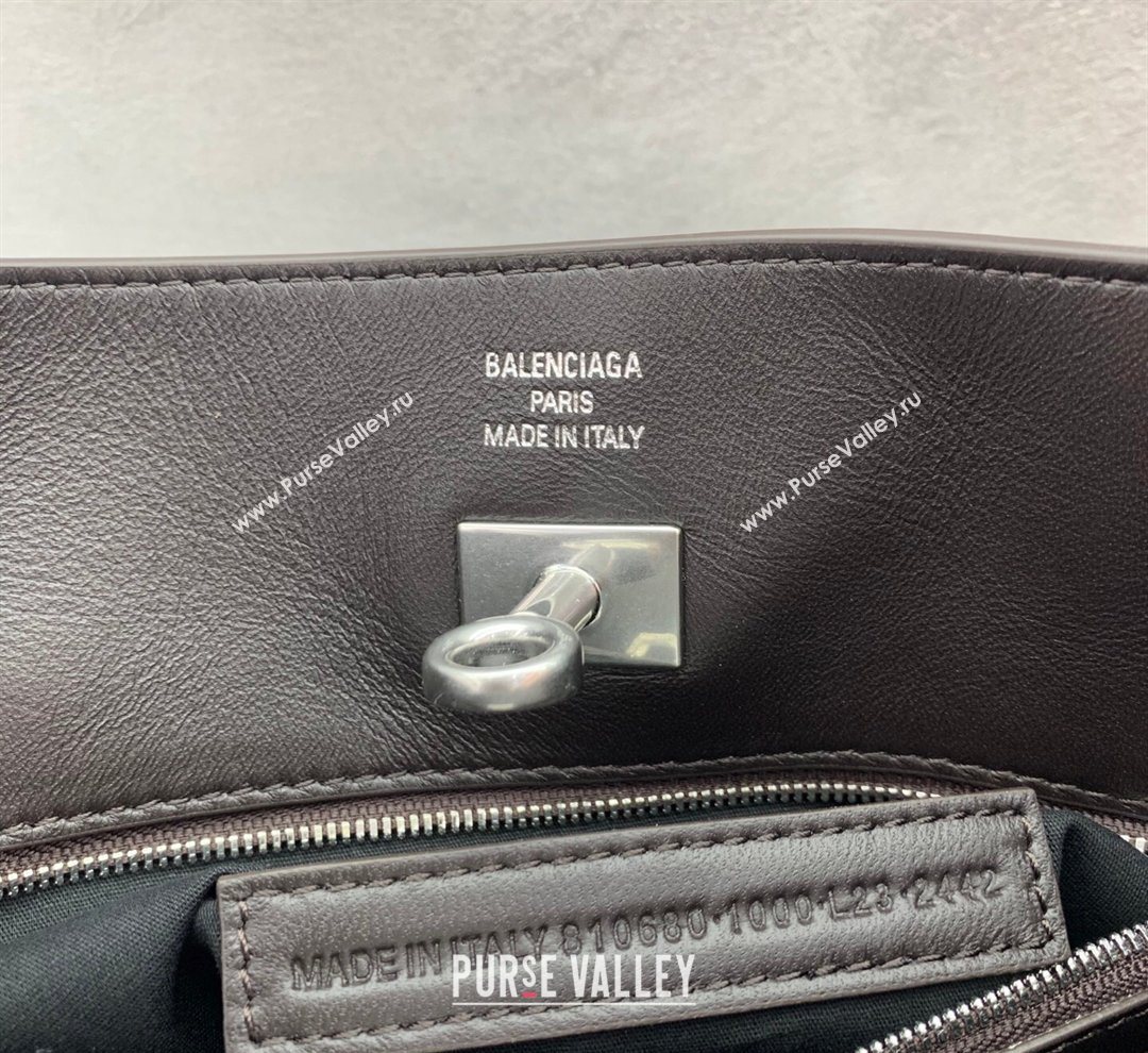 Balenciaga Bel Air Small Hobo Shoulder Bag in dark coffee suede, aged-silver hardware 2026 (JM-260122005)