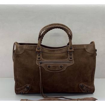 Balenciaga Le City Large Bag in Dark Coffee Suede 2025 0122 (JM-260122009)