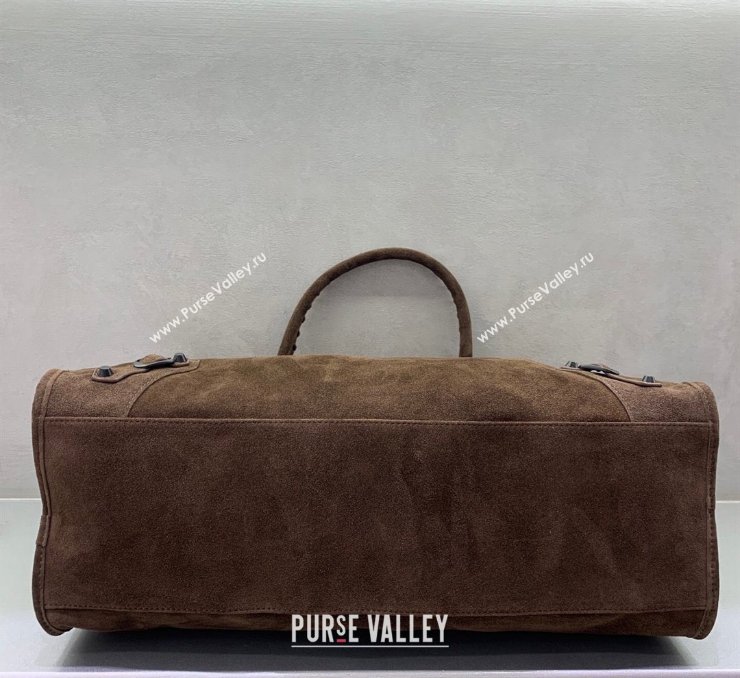 Balenciaga Le City Large Bag in Dark Coffee Suede 2025 0122 (JM-260122009)