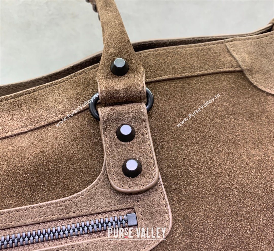Balenciaga Le City Large Bag in Dark Coffee Suede 2025 0122 (JM-260122009)