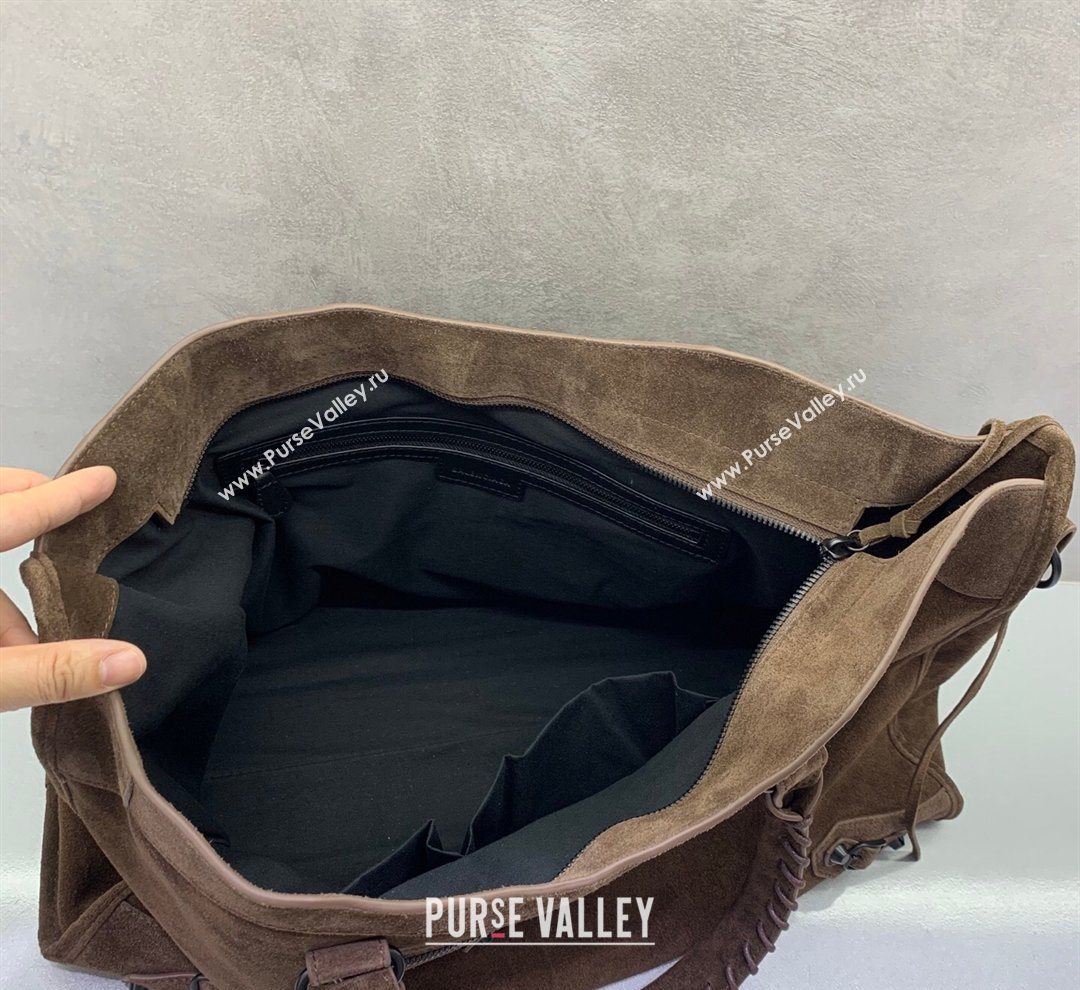 Balenciaga Le City Large Bag in Dark Coffee Suede 2025 0122 (JM-260122009)